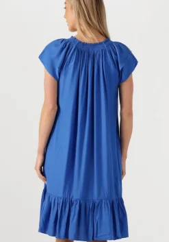 blauwe co'couture mini jurk sunrise cropped dress