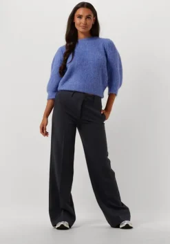 blauwe co'couture trui coralie bow rib knit