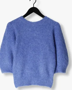 blauwe co'couture trui coralie bow rib knit