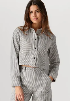 blauwe colourful rebel blouses ruby cropped striped blouse