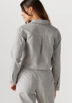 blauwe colourful rebel blouses ruby cropped striped blouse