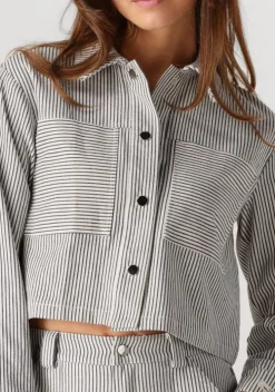 blauwe colourful rebel blouses ruby cropped striped blouse