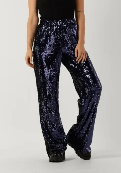 blauwe colourful rebel pantalon emy sequins flare pants