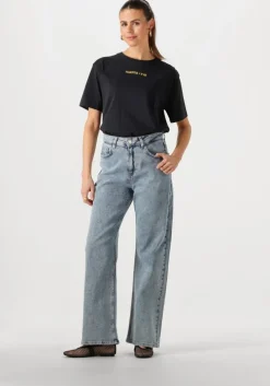 blauwe colourful rebel straight leg jeans gaias high rise wide leg denim pants