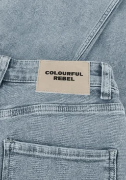 blauwe colourful rebel straight leg jeans gaias high rise wide leg denim pants