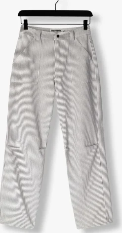 blauwe colourful rebel straight leg jeans kensi striped worker pants