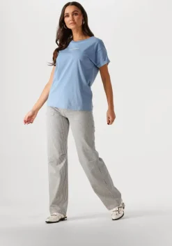 blauwe colourful rebel straight leg jeans kensi striped worker pants