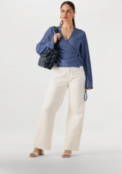 blauwe colourful rebel top winona structure wrap top