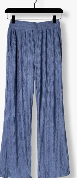 blauwe colourful rebel wijde broek melody structure straight pants