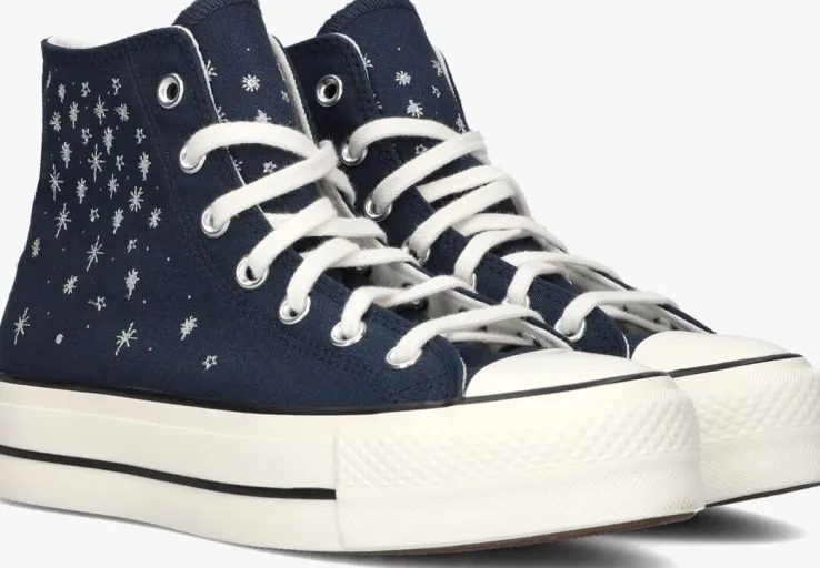 blauwe converse hoge sneakers chuck taylor all star lift hi