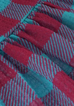 blauwe daily brat top sandy checked top