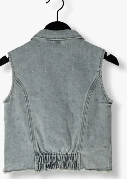 blauwe daily7 gilet denim gilet allover print