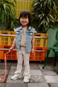 blauwe daily7 gilet denim gilet allover print