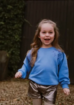 blauwe daily7 sweater sweater embroidery flower