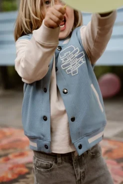 blauwe daily7 vest oversized bomber jacket