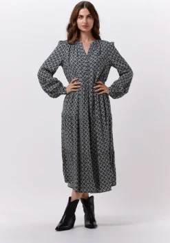 blauwe dea kudibal maxi jurk cathrin (v) - dress with balloon sleeves