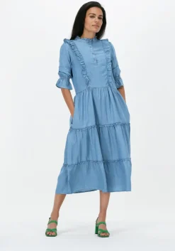 blauwe dea kudibal midi jurk silja ns (co) - dress with ruffles