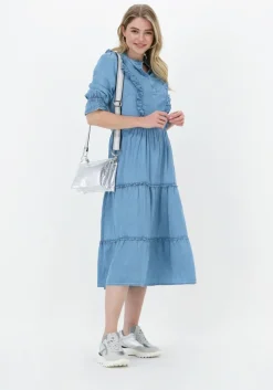 blauwe dea kudibal midi jurk silja ns (co) - dress with ruffles