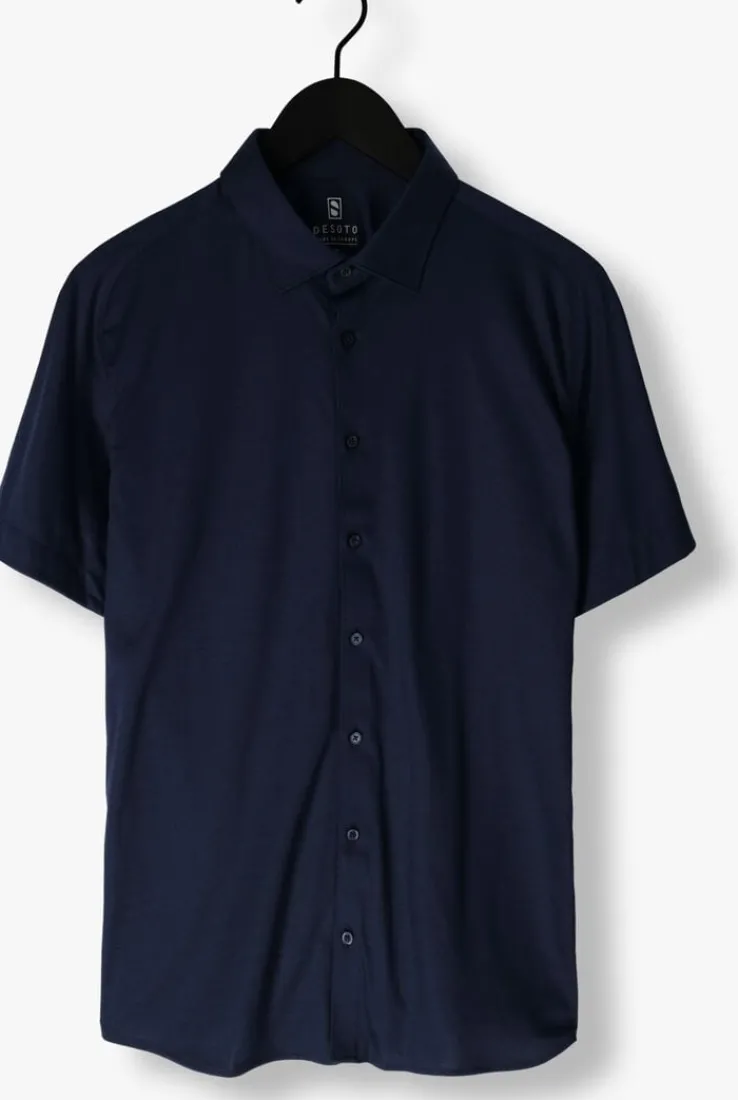 blauwe desoto casual overhemd desoto kent 1/2