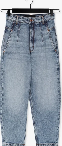 blauwe drykorn mom jeans mind