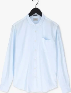 blauwe dstrezzed casual overhemd shirt button down tencel