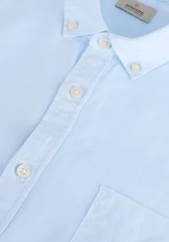 blauwe dstrezzed casual overhemd shirt button down tencel