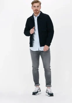 blauwe dstrezzed casual overhemd shirt button down tencel