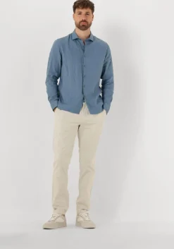 blauwe dstrezzed casual overhemd jagger shirt