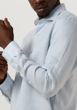 blauwe dstrezzed casual overhemd jagger shirt linen