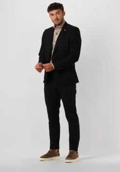 blauwe dstrezzed colberts travel check blazer