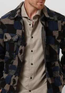 blauwe dstrezzed mantel maverick overshirt