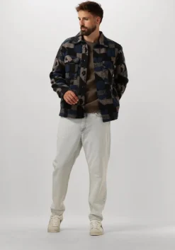 blauwe dstrezzed mantel maverick overshirt