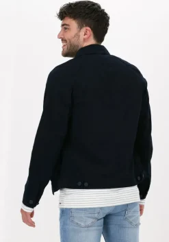 blauwe dstrezzed overshirt trucker jacket seersucker