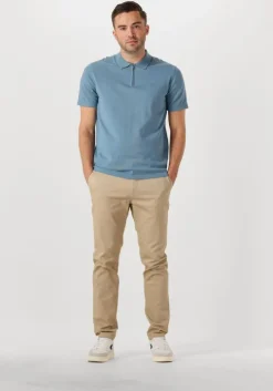 blauwe dstrezzed polo dorian zip polo