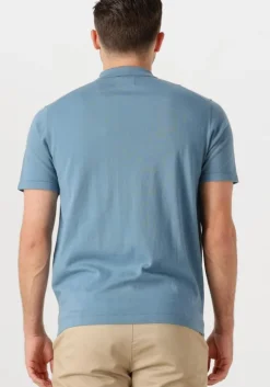 blauwe dstrezzed polo dorian zip polo