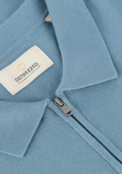 blauwe dstrezzed polo dorian zip polo