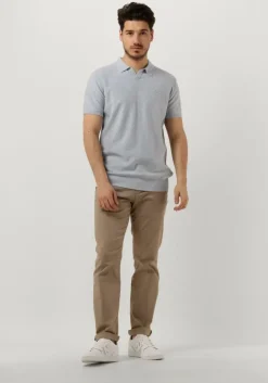 blauwe dstrezzed polo mercury s/s polo melange slub