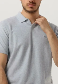 blauwe dstrezzed polo mercury s/s polo melange slub