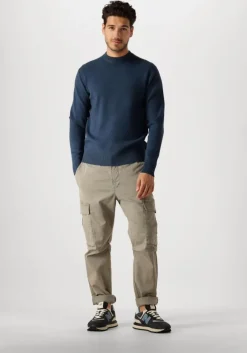 blauwe dstrezzed trui fell mock neck