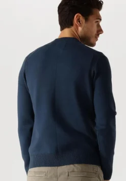 blauwe dstrezzed trui fell mock neck