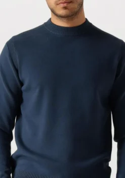 blauwe dstrezzed trui fell mock neck