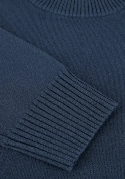 blauwe dstrezzed trui fell mock neck