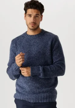 blauwe dstrezzed trui per crewneck