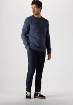 blauwe dstrezzed trui per crewneck