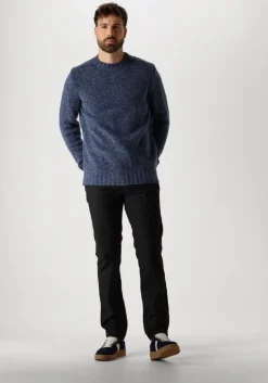 blauwe dstrezzed trui per crewneck