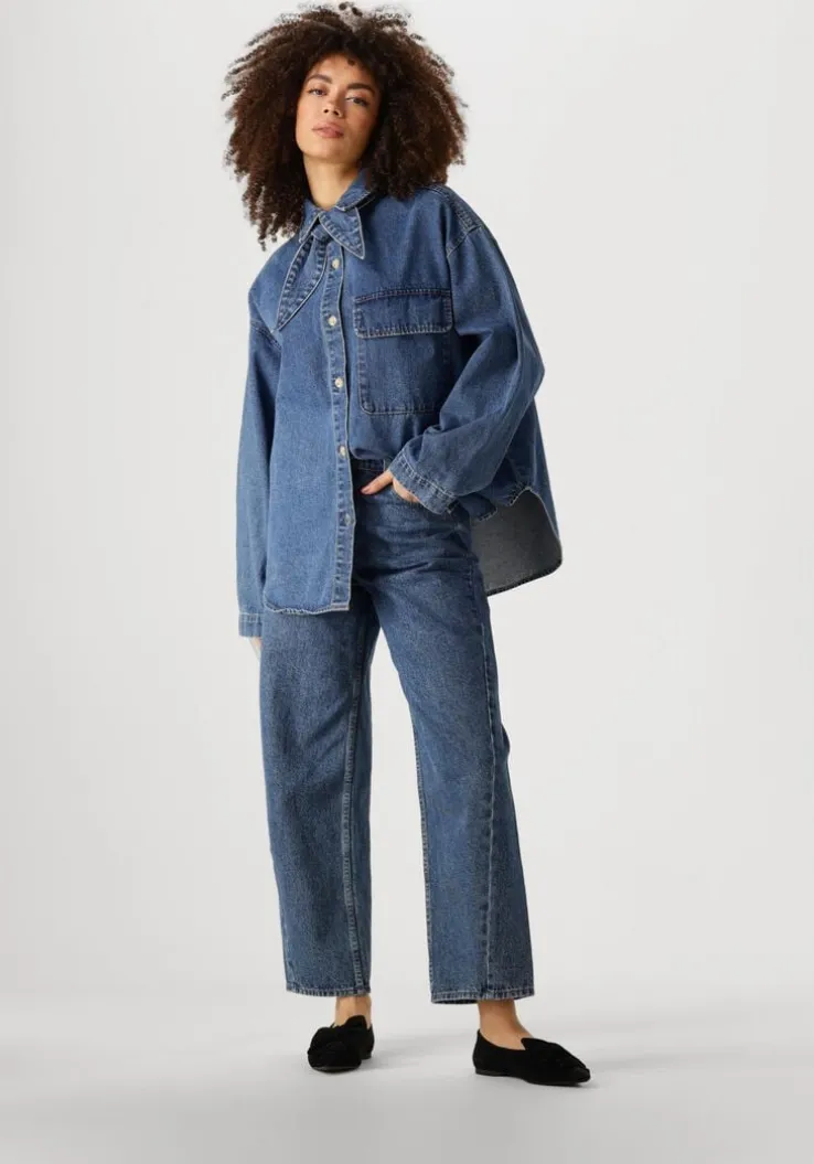 blauwe edited mom jeans mathilda denim trousers