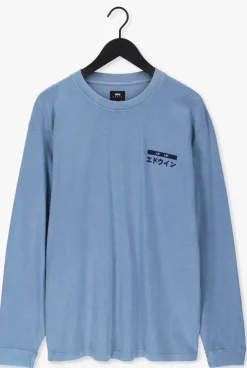 blauwe edwin polo / t-shirt hanadorobo v natural ts ls