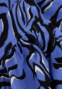 blauwe envii maxi jurk enruby ss midi dress aop 6696