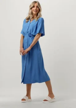blauwe envii midi jurk enpinenut ss dress