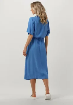 blauwe envii midi jurk enpinenut ss dress